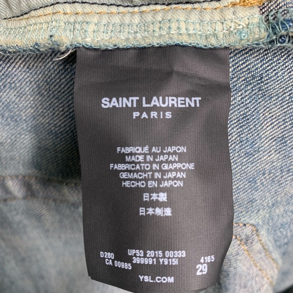 Saint Laurent Ripped Blue Denim Pants - Picture 10 of 11